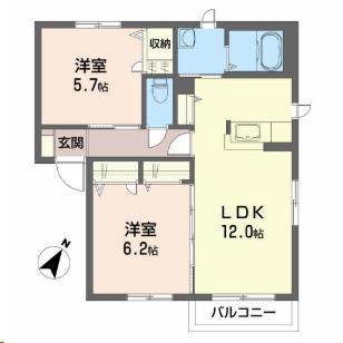 シャーメゾン高屋敷Ｂの間取り