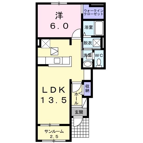 南相馬市原町区本陣前のアパートの間取り