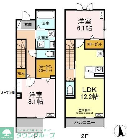 【名古屋市中村区岩塚町のアパートの間取り】