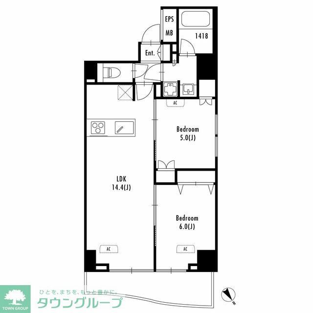 北区田端新町のマンションの間取り