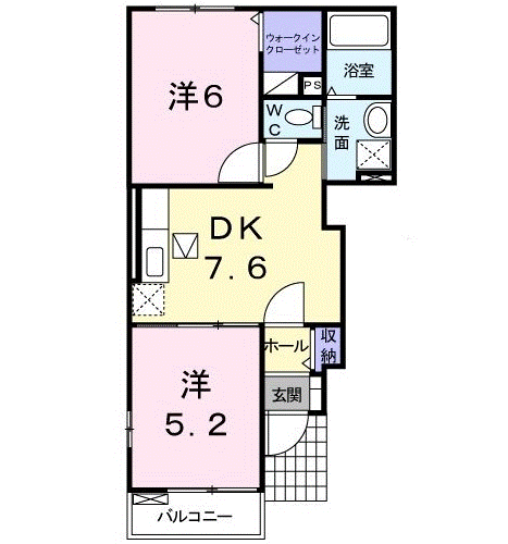 呉市焼山此原町のアパートの間取り