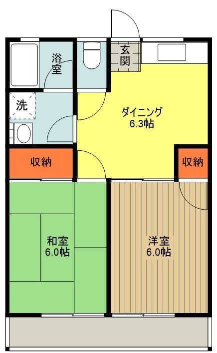 八王子市東浅川町のアパートの間取り