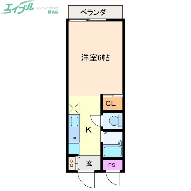 桑名市大字北別所のアパートの間取り