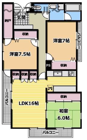 所沢市松葉町のマンションの間取り