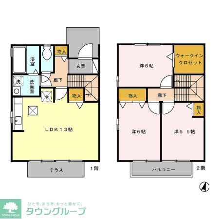 さいたま市北区吉野町のアパートの間取り