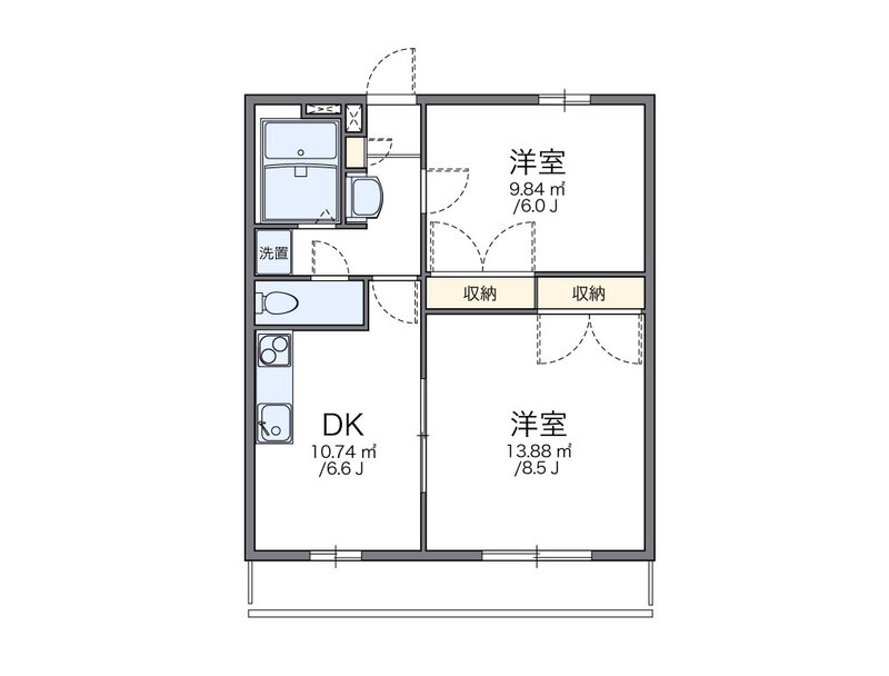 レオパレスヴィヴェールの間取り