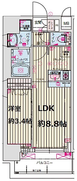 プレサンス難波マジョリティの間取り