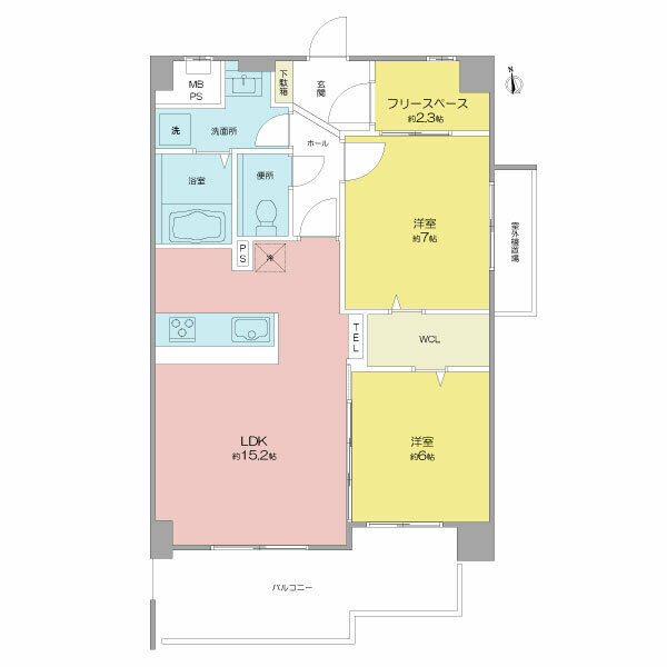 常滑市瀬木町のマンションの間取り