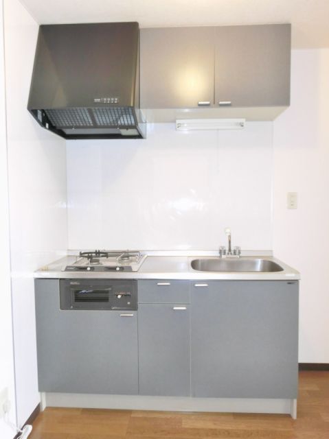 キッチン　便利な２口コンロのシステムキッチン。