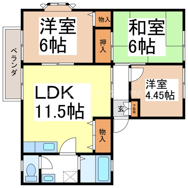 サンビレッジ東永B棟の間取り写真