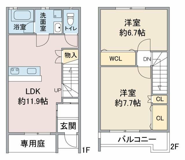 ルーミナス タウン 1号棟2号棟の間取り写真