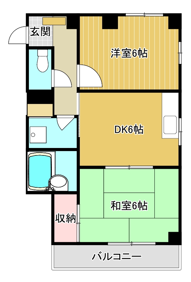 東武伊勢崎線 竹ノ塚駅 徒歩5分 4階建 築39年の間取り写真