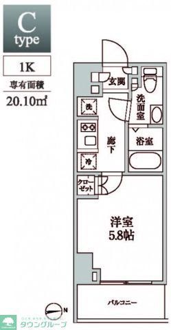 東急大井町線 中延駅 徒歩2分 13階建 築13年の間取り写真