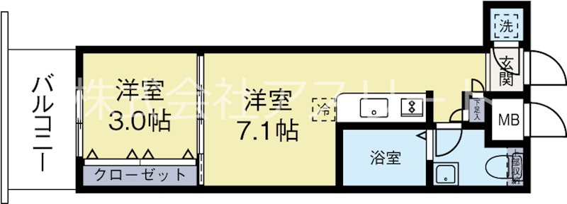 地下鉄箱崎線 箱崎宮前駅 徒歩10分 10階建 築18年の間取り写真