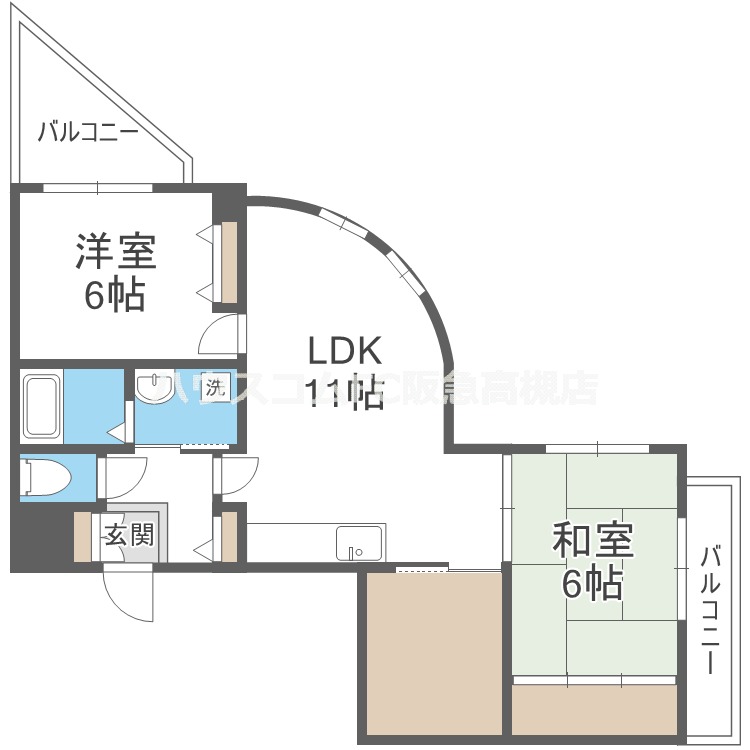 阪急京都線 富田駅 徒歩7分 4階建 築29年の間取り写真