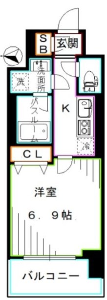 ＪＲ中央線 中野駅 徒歩2分 9階建 築11年の間取り写真