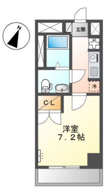 ＪＲ京浜東北線 川崎駅 徒歩10分 7階建 築21年の間取り写真
