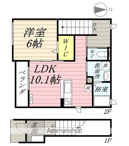 ＪＲ山陽本線 岡山駅 バス乗車時間：20分 最寄りバス停で下車 徒歩8分 2階建 築11年の間取り写真