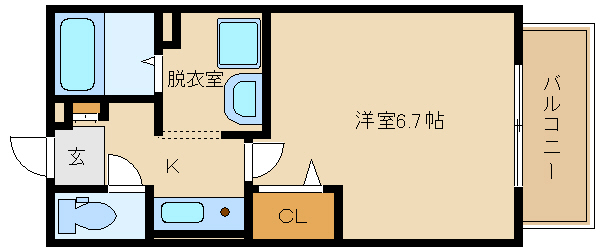 近鉄南大阪線 古市駅 徒歩5分 2階建 築27年の間取り写真