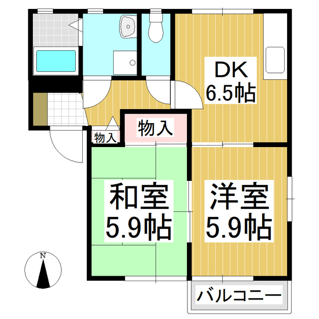 小諸市乙女のアパートの間取り