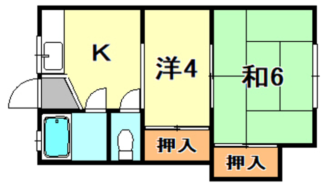 神戸市須磨区桜木町のアパートの間取り