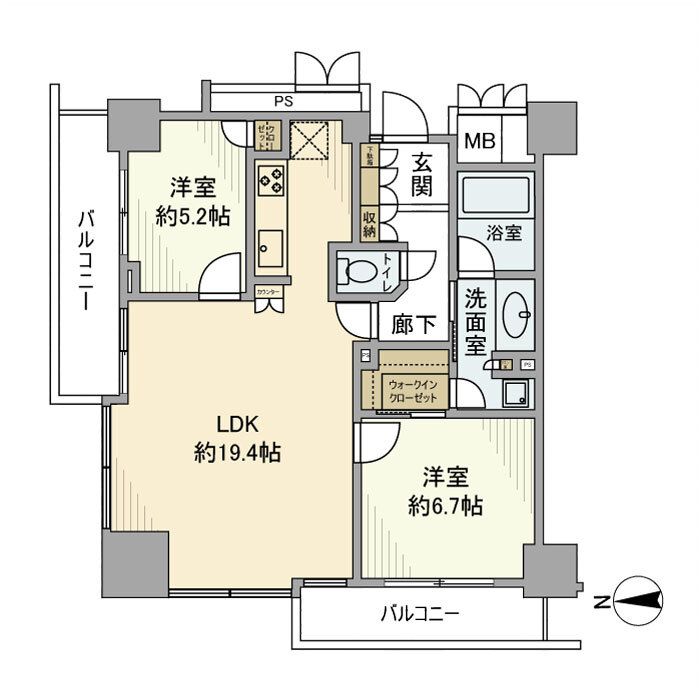 【港区港南のマンションの間取り】