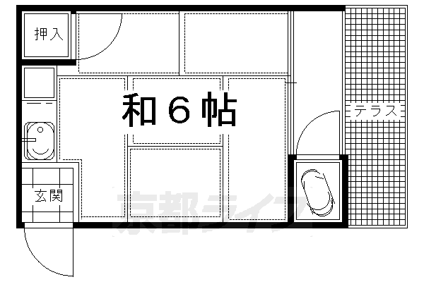 京都市伏見区深草西浦町２丁目のアパートの間取り