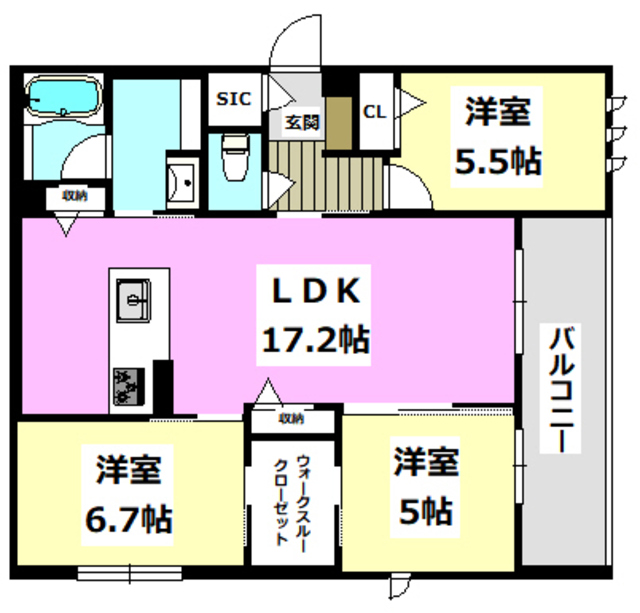 シャーメゾンステージ茨木春日の間取り