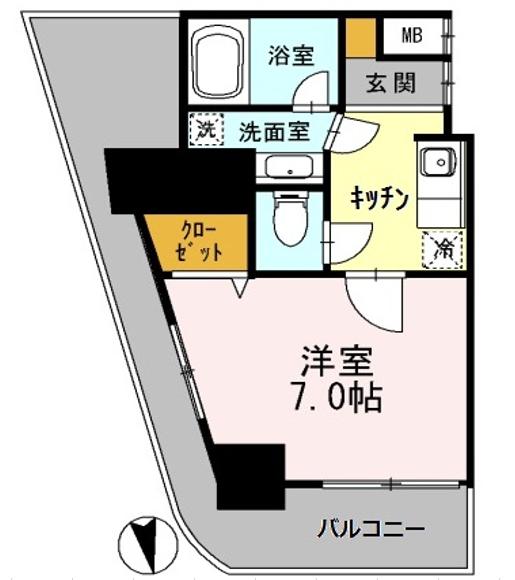 大阪市西区土佐堀のマンションの間取り