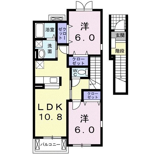 柴田郡大河原町字新南のアパートの間取り