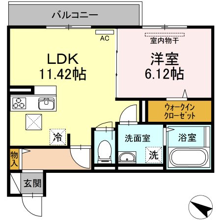 尾道市長江のアパートの間取り