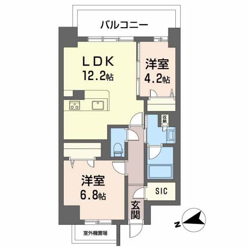 姫路市東延末のマンションの間取り