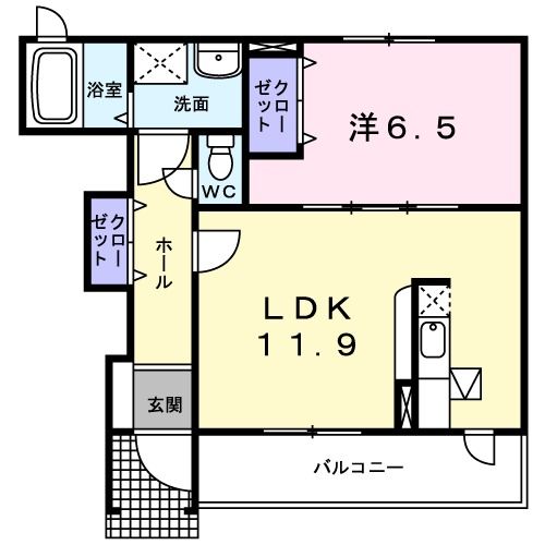 美濃市大矢田のアパートの間取り