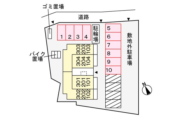 【リビオコートの駐車場】