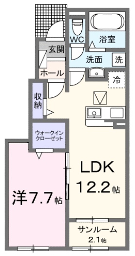 井原市西江原町のアパートの間取り