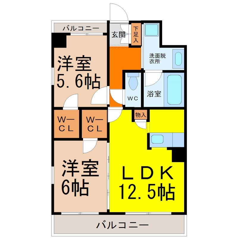 名古屋市中村区鳥居西通のマンションの間取り