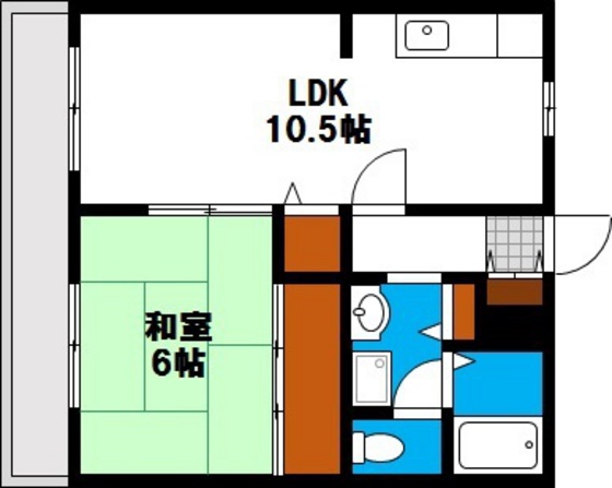 岡山市北区西崎本町のアパートの間取り