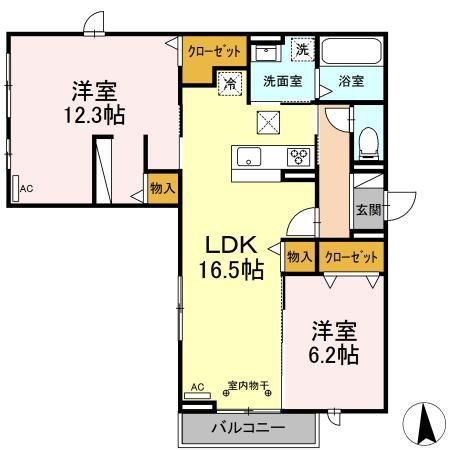 【D-ROOM梅河町の間取り】