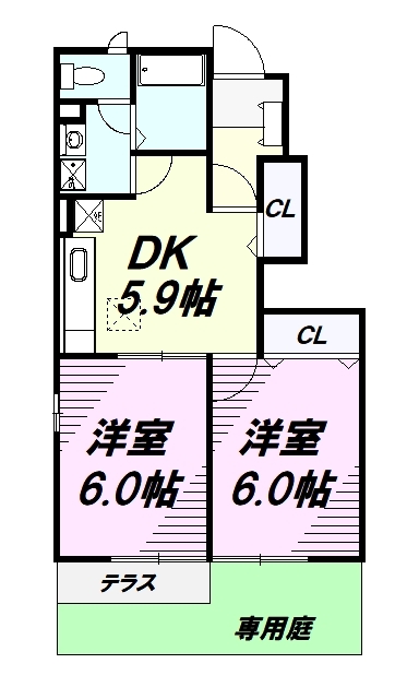 羽村市羽西のアパートの間取り