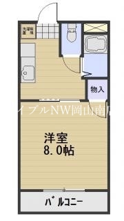 岡山市北区神田町のマンションの間取り