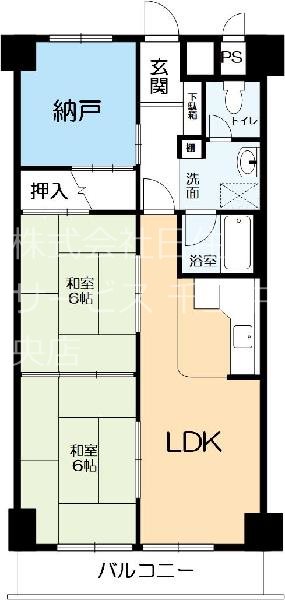 ライオンズマンション第6江坂の間取り