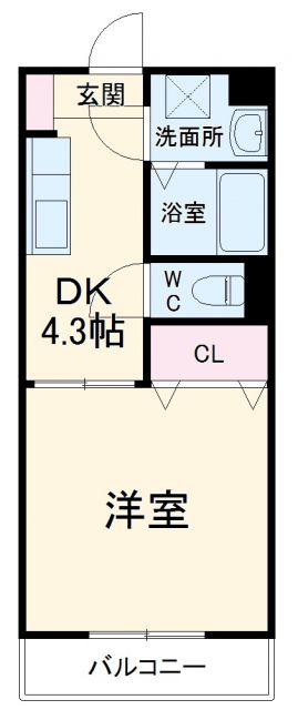 袋井市愛野東のマンションの間取り