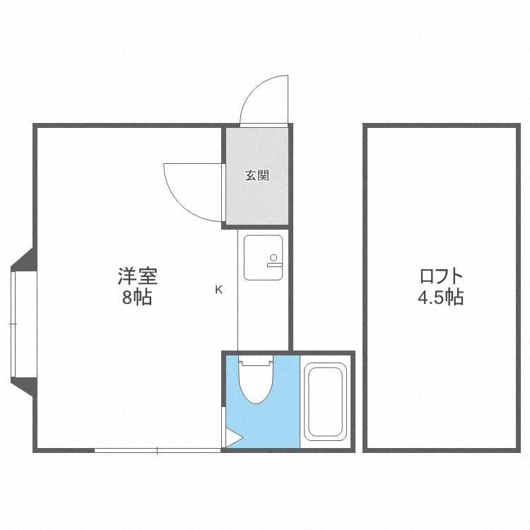 札幌市東区北七条東のアパートの間取り