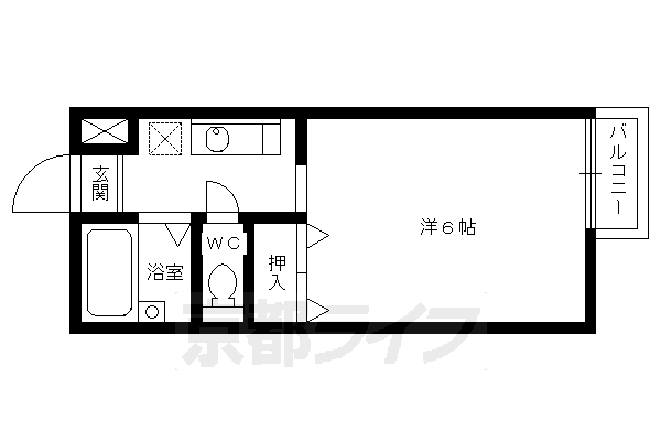 京都市右京区宇多野御池町のアパートの間取り