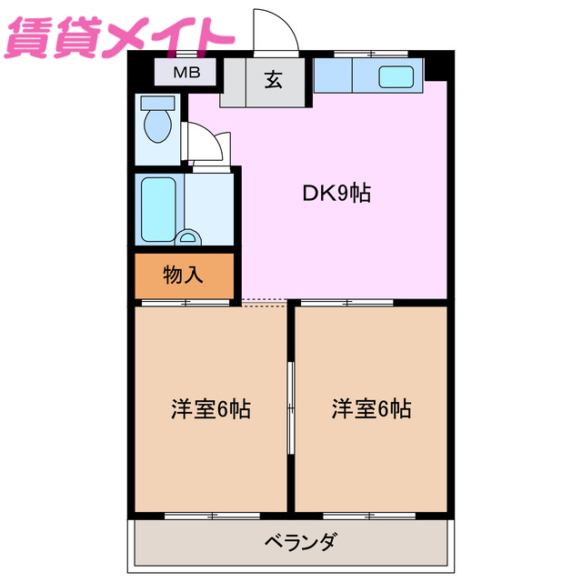 三重郡朝日町大字縄生のマンションの間取り