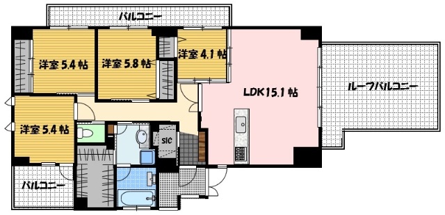 長崎市籠町のマンションの間取り