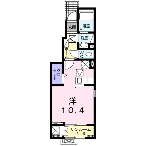 山形市成沢西のアパートの間取り