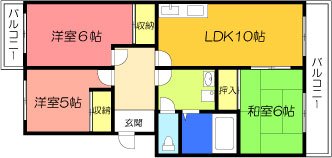 高槻市芝生町のマンションの間取り