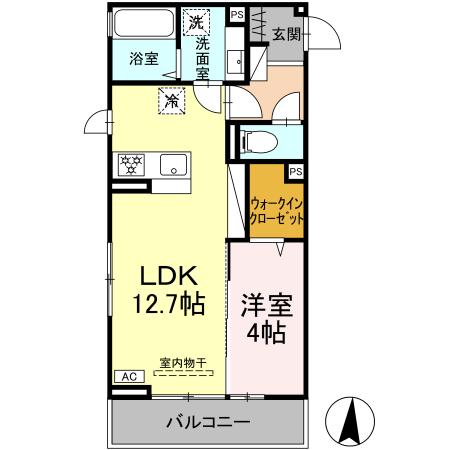 中巨摩郡昭和町飯喰のアパートの間取り