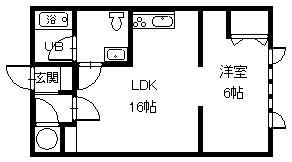 旭川市神楽岡十条のアパートの間取り